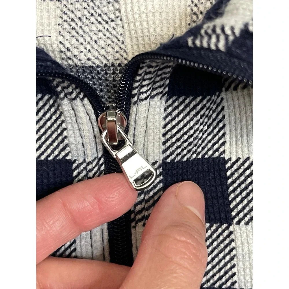 Lauren Ralph Lauren‎ Sweater Jacket 100% Cotton Full Zip Size Large